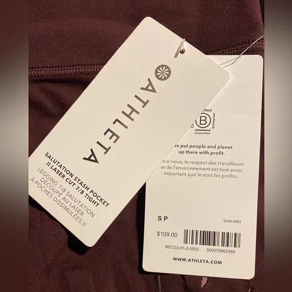 ATHLETA Salutation Stash Pocket II 7/8 Laser Cut Tight - Picture 7 of 7